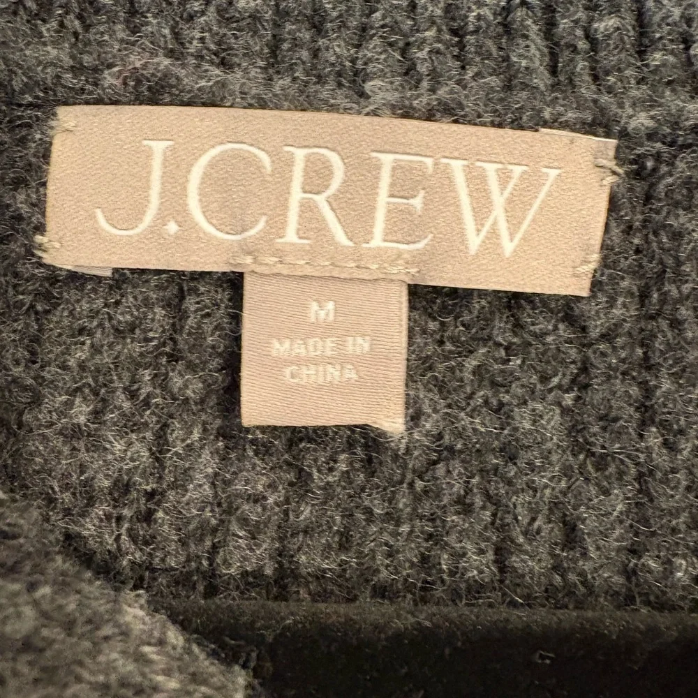 J.Crew Men's Merino Wool Alpaca Blend Dark Gray Half-Zip Sweater Size Medium